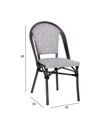 Tool LATTE hall 48x59xH88cm, textiline iste, alumiiniumraam