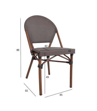 Tool BAMBUS 45x55xH86cm, pruun, alumiinium
