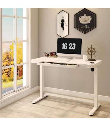 Töölaud ERGO 1-mootoriga 120x60xH72-121cm, valge