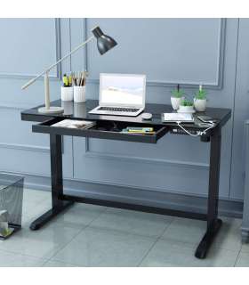 Töölaud ERGO 1-mootoriga 120x60xH72-121cm, must