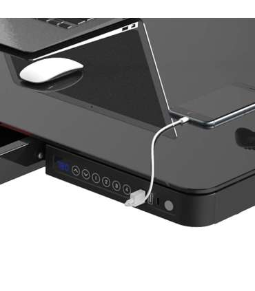 Töölaud ERGO 1-mootoriga 120x60xH72-121cm, must