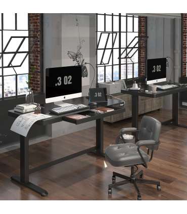 Письменный стол ERGO с 1 мотором 120x60см, черный