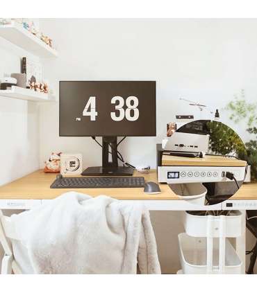 Töölaud ERGO 1-mootoriga 120x60xH72-121cm, tamm/valge