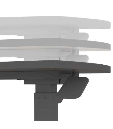 Töölaud ERGO ühe jalaga 70x40xH67,5-106cm, manuaalne, must