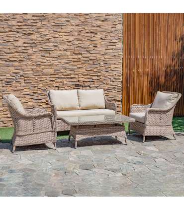 Aiamööblikomplekt EDEN laud, diivan ja 2 tooli, bee˛