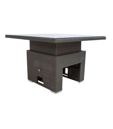 Aiamööblikomplekt MADRID nurgadiivan, laud ja 2 tumbat