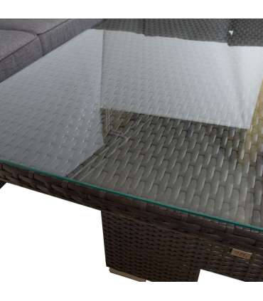 Aiamööblikomplekt MADRID nurgadiivan, laud ja 2 tumbat