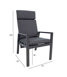 Садовый стул TOMSON 61x69xH106см, темно-серый