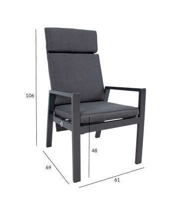 Садовый стул TOMSON 61x69xH106см, темно-серый