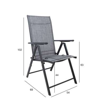 Стул DUBLIN складной, серый