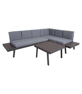 Aiamööblikomplekt DELGADO nurgadiivan ja laud