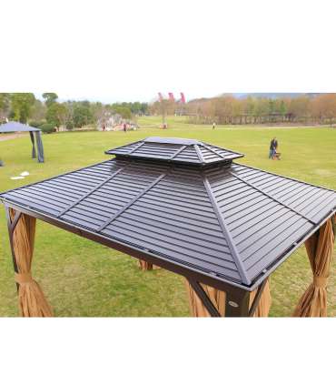 Varikatus SUNSET 3x4xH2/2,7m, pruun/beež