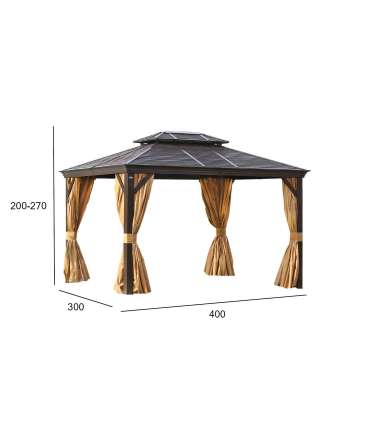 Varikatus SUNSET 3x4xH2/2,7m, pruun/beež