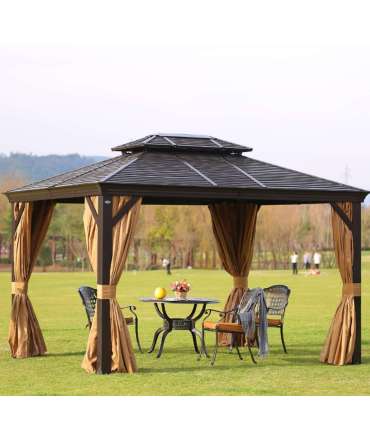 Varikatus SUNSET 3x4xH2/2,7m, pruun/beež