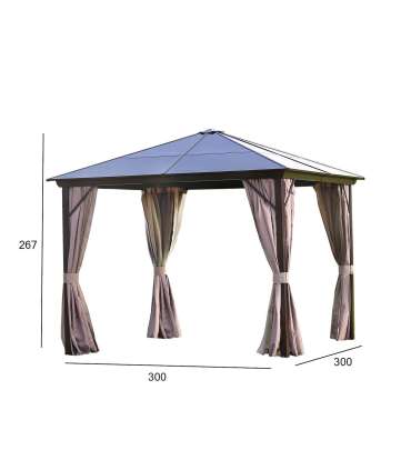 Varikatus SUNSET 3x3xH2,67m, pruun/taupe