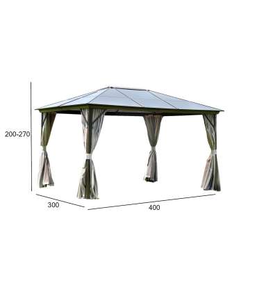 Varikatus SUNSET 3x4xH2/2,7m, taupe/pruun