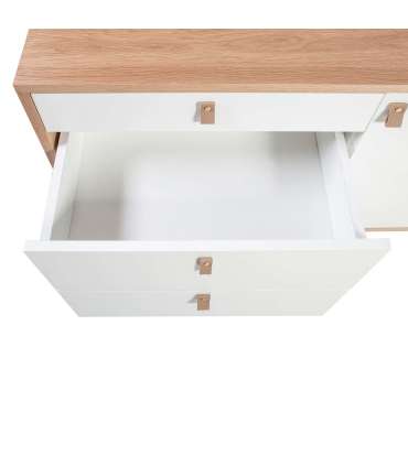 Kummut HELENA WHITE 120x40xH75cm, MDF naturaalne/valge