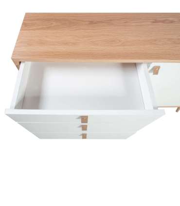 Kummut HELENA WHITE 120x40xH75cm, MDF naturaalne/valge