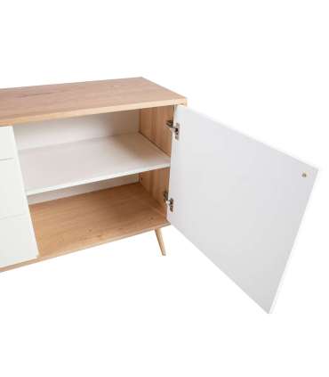 Kummut HELENA WHITE 120x40xH75cm, MDF naturaalne/valge