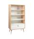 Riiul HELENA WHITE 80x40xH140cm, MDF naturaalne/valge