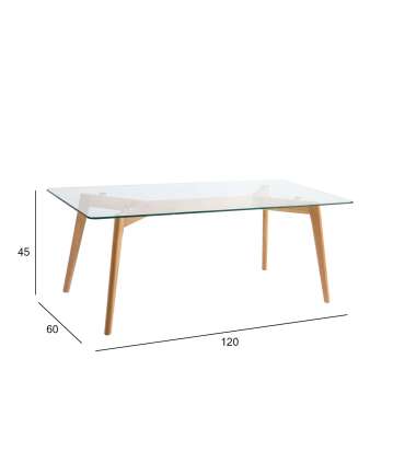 Diivanilaud HELENA 120x60xH45cm, klaas