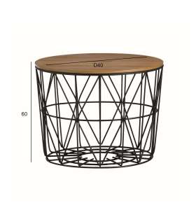 Diivanilaud HELENA D60xH40cm, tammespooniga MDF, metall