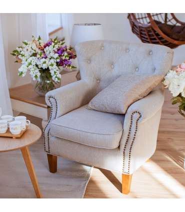 Tugitool HOLMES 79x85xH98cm, beež