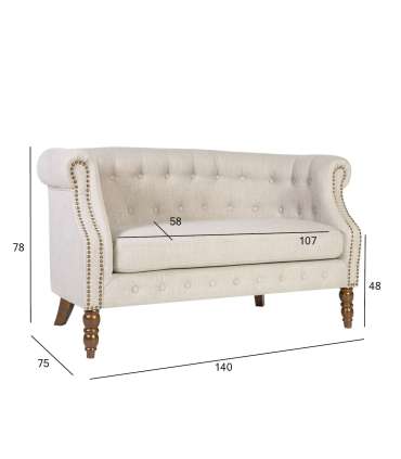 Diivan HOLMES 2-kohaline 140x75xH78cm, bee˛