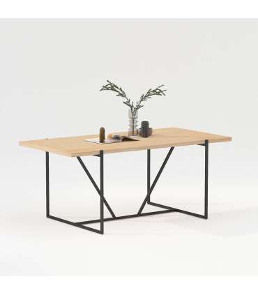 Söögilaud CINDY 180x90xH75cm, melamiin tamm