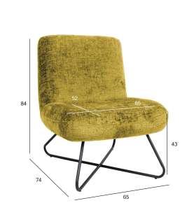 Tugitool FARICA 65x74xH84cm, kollane