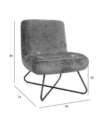 Tugitool FARICA 65x74xH84cm, tumehall