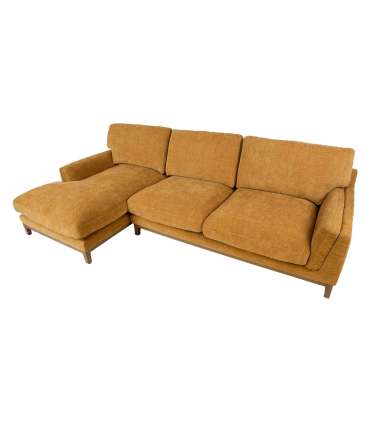 Nurgadiivan BASIL VN 298x156/100xH96cm, tumekollane