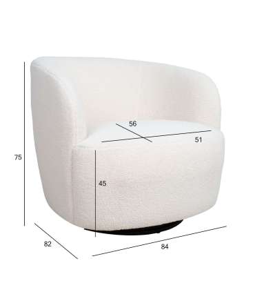 Tugitool MANUELA 84x82xH75cm, valge