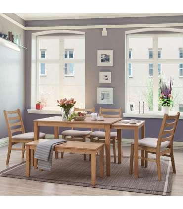 Söögilaud COOPER 120+75x75xH75cm, tamm