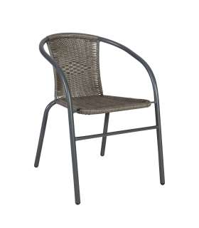 Стул BISTRO 52x58xH72см, сиденье и спинка: плетение из пластика, рама: сталь, цвет: серый