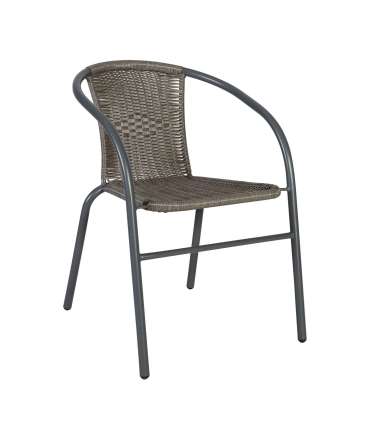Стул BISTRO 52x58xH72см, сиденье и спинка: плетение из пластика, рама: сталь, цвет: серый