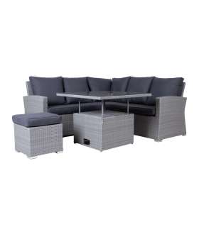 Aiamööblikomplekt SAMUEL laud, nurgadiivan ja tumba