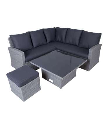 Aiamööblikomplekt SAMUEL laud, nurgadiivan ja tumba