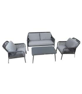 Aiamööblikomplekt HELA laud, diivan ja 2 tooli