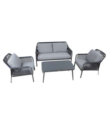 Aiamööblikomplekt HELA laud, diivan ja 2 tooli