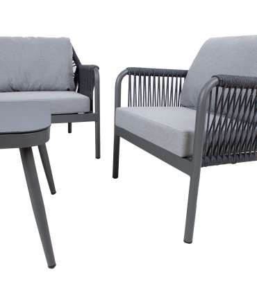 Aiamööblikomplekt HELA laud, diivan ja 2 tooli