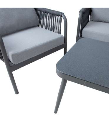 Aiamööblikomplekt HELA laud, diivan ja 2 tooli