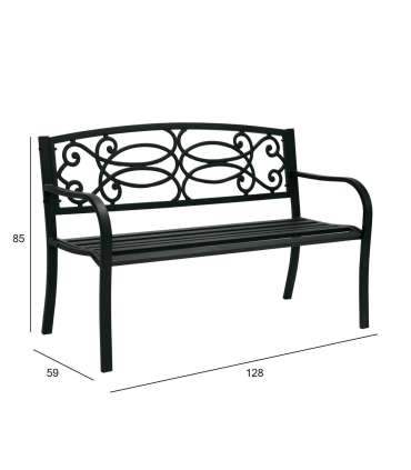 Скамья VERDE 128x59xH85см, материал: сталь, цвет: чёрный