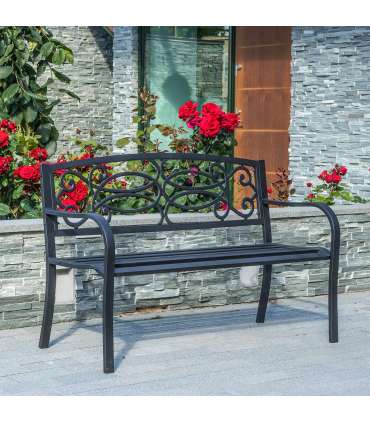Скамья VERDE 128x59xH85см, материал: сталь, цвет: чёрный