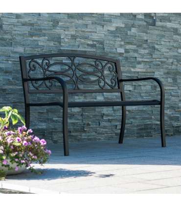 Скамья VERDE 128x59xH85см, материал: сталь, цвет: чёрный