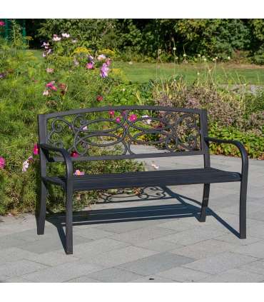 Скамья VERDE 128x59xH85см, материал: сталь, цвет: чёрный