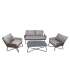 Комплект садовой мебели ANDROS стол, диван и 2 кресла, серый / серо-коричневый
