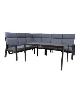 Комплект садовой мебели CASTEN стол и угловой диван, тёмно-серый