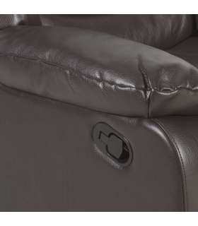 Tugitool DIXON recliner, elevandihall kunstnahk, 99x95xH102cm, puit, vineer