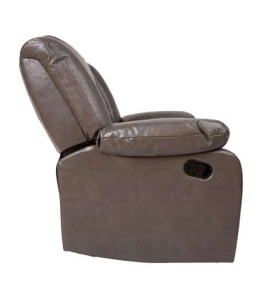 Tugitool DIXON recliner, elevandihall kunstnahk, 99x95xH102cm, puit, vineer